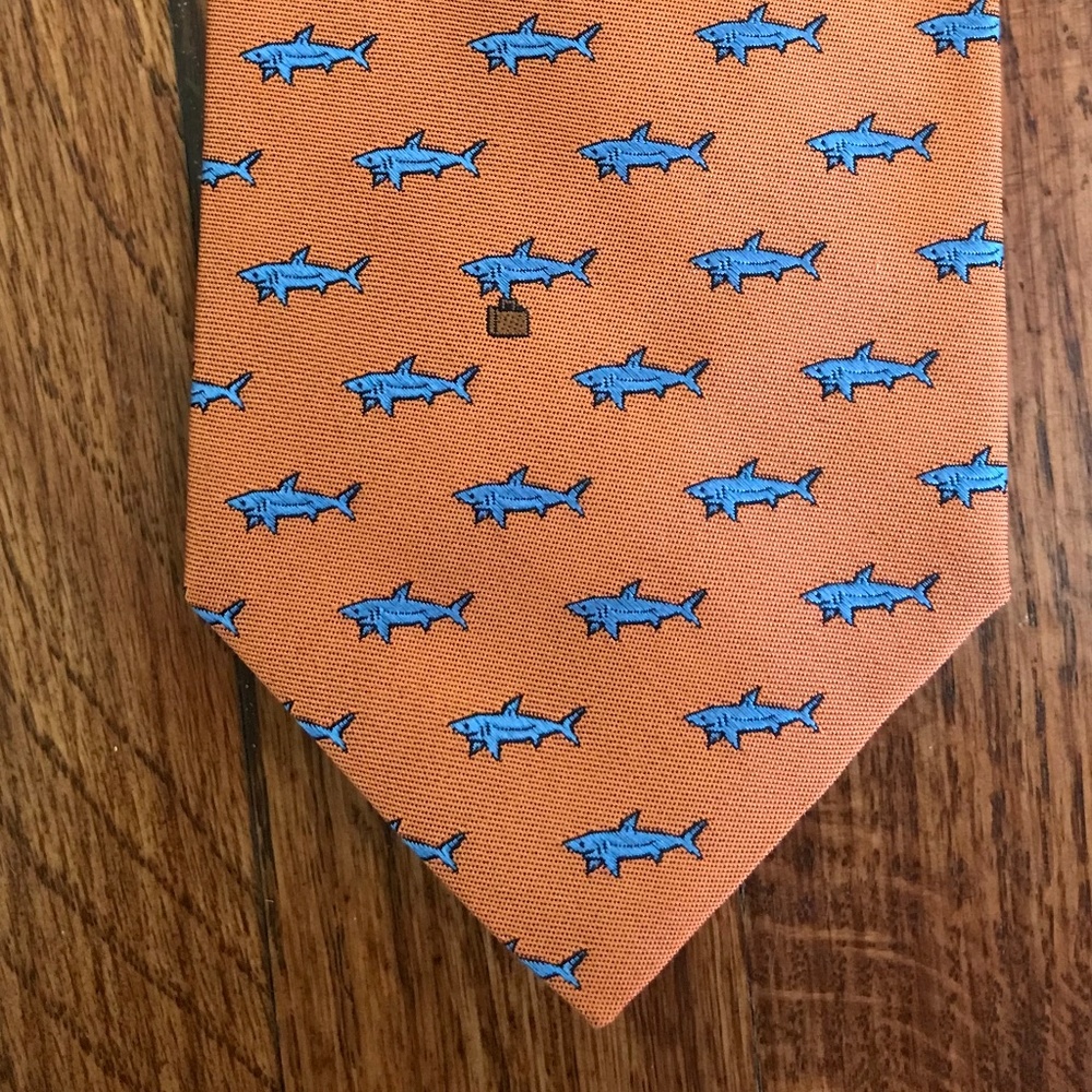 Lee Allison Orange Shark Tie
